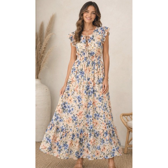House of Harlow 1960 Dresses & Skirts - House of Harlow 1960 X Revolve Floral Tiered Maxi Dress Size M Cottage Bloomcore